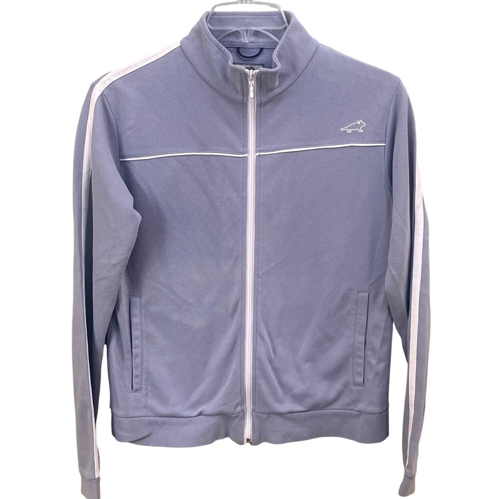 Horny Toad Track Jacket Periwinkle‎ Blue Full Zip Athletic Large VTG Woman's